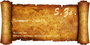 Sommer Zsolt névjegykártya